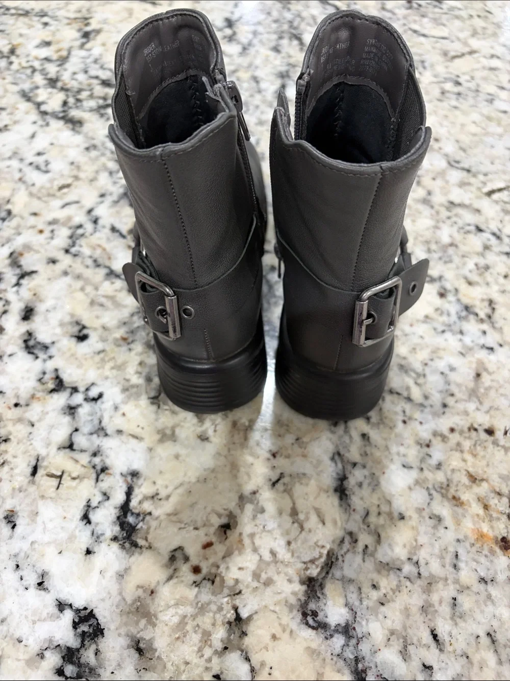 Steve Madden Sz1 Kids Gray Leather Ankle Boots